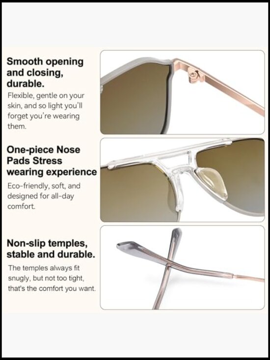 Polarized Aviator Sunglasses Oversized Metal UV400 Flat Top main image 6